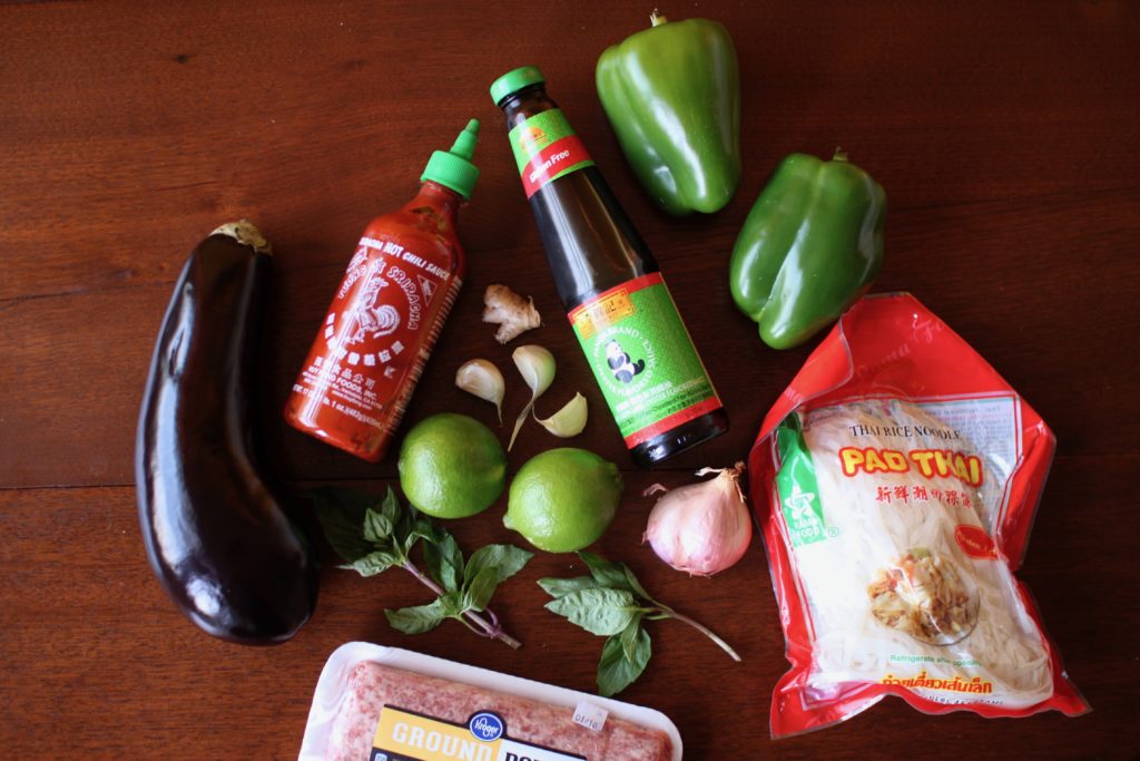 Eggplant Basil Noodles Recipe