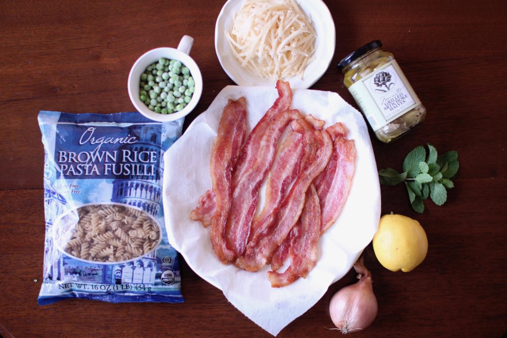 Bacon Pea Parm Pasta Recipe