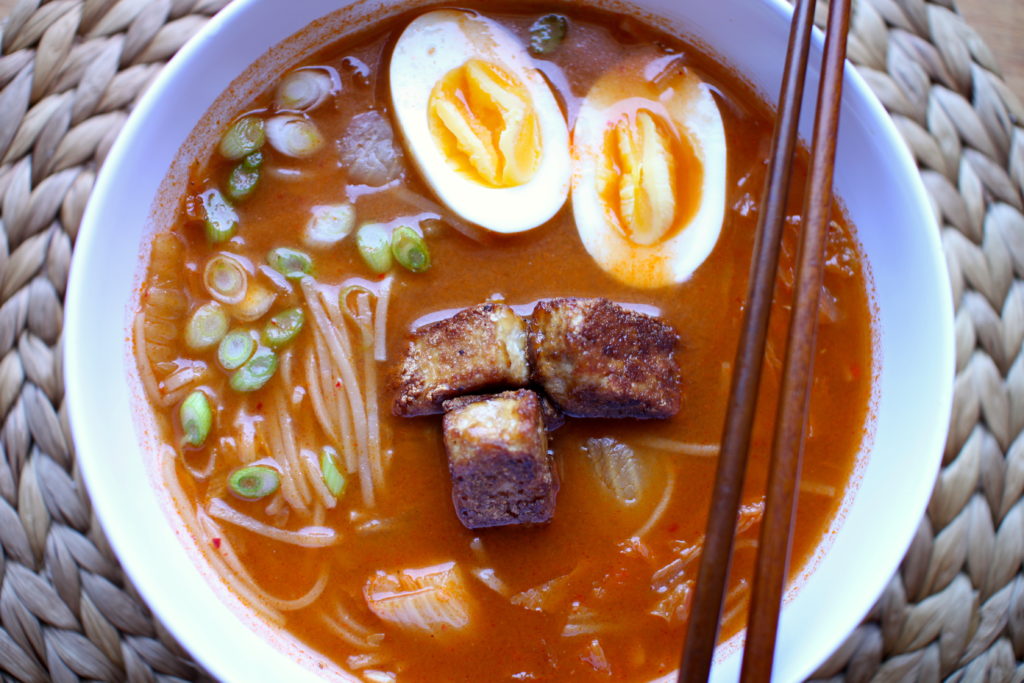 Spicy Kimchi Noodle Soup Recipe | Immoderate Makings