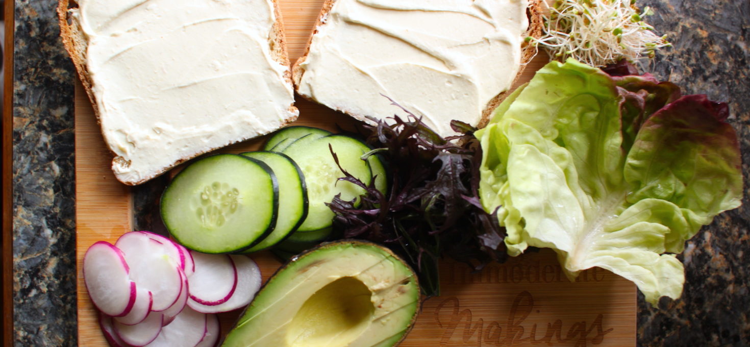 Veggie Sandwich with Miso Cream Cheese