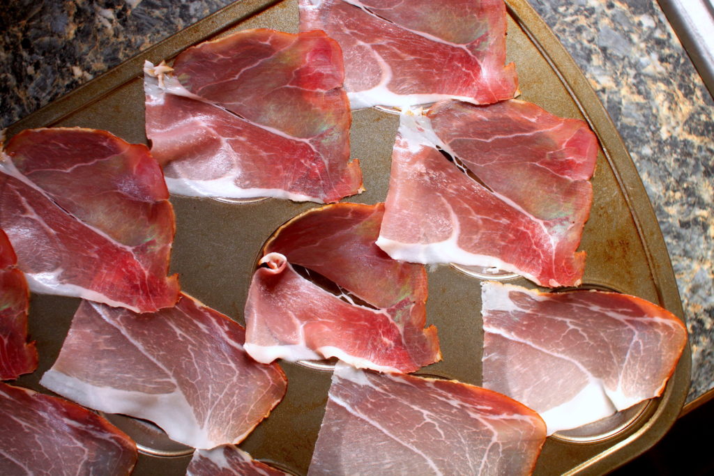 Prosciutto squares