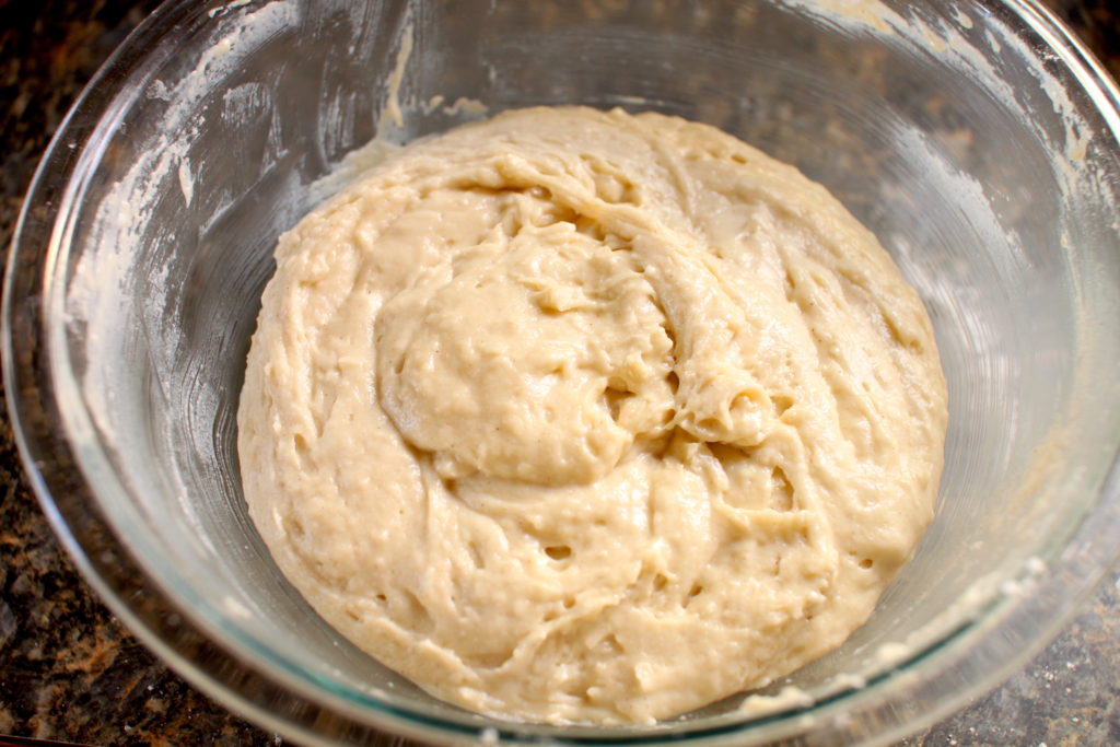 Gluten-free cinnamon roll dough before proving