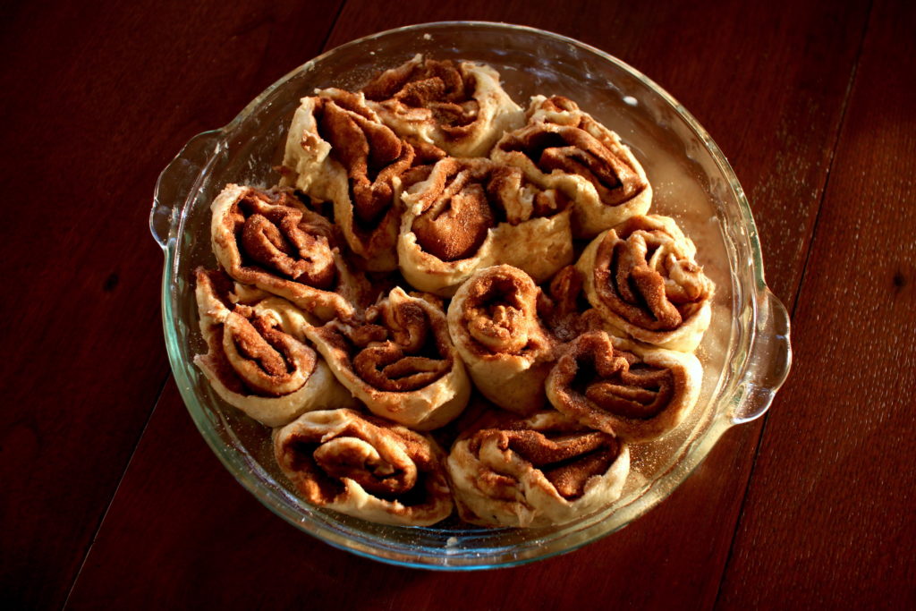 Unbaked gluten-free cinnamon rolls