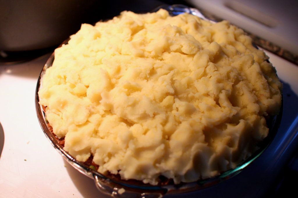 Photo of uncooked cottage pie